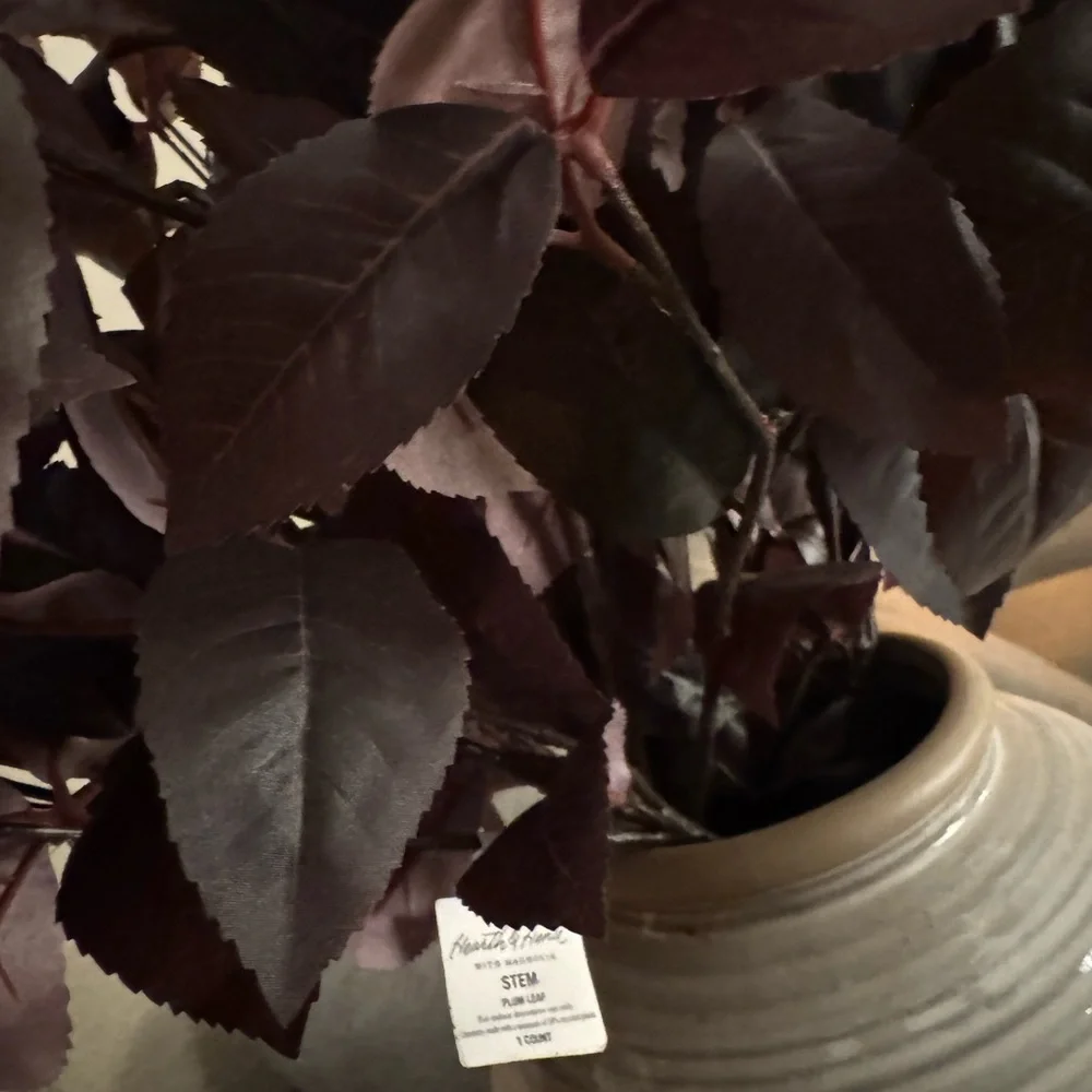Artificial Black Plum Leaf Stem 25”- Hearth & Hand with Magnolia